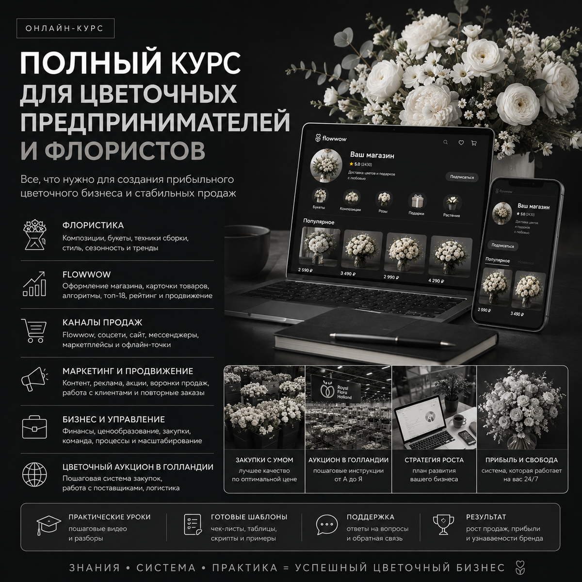 BCU / Общий курс для флористов-предпринимателей (Каналы продаж, Флористика, Голландский аукцион, FLOWWOW)
