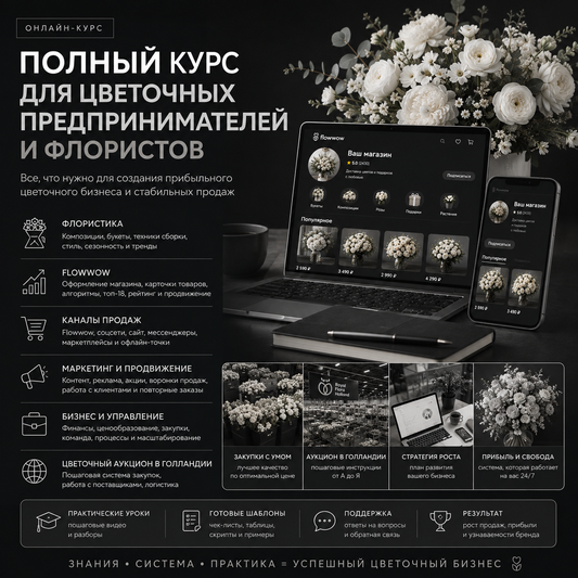 BCU / Общий курс для флористов-предпринимателей (Каналы продаж, Флористика, Голландский аукцион, FLOWWOW)